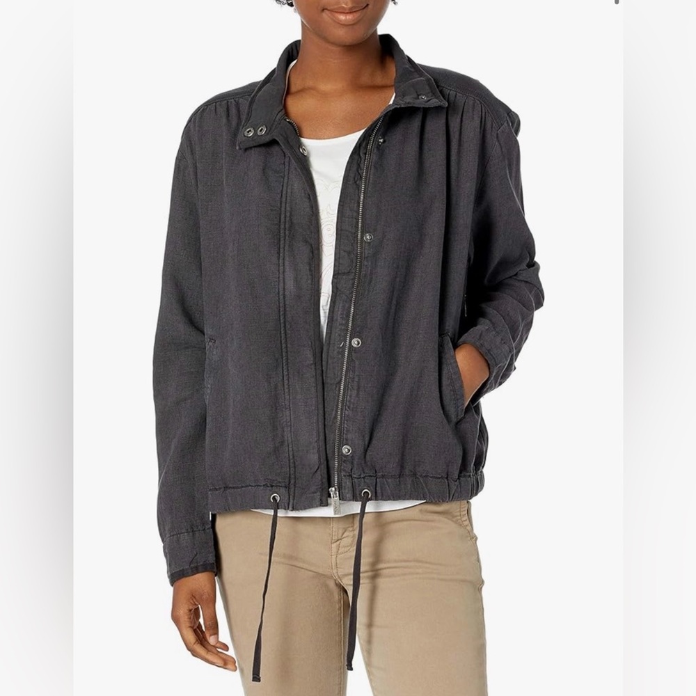 SPLENDID Women’s Ford Utility Bomber Jacket Washed Charcoal Gray Size Large